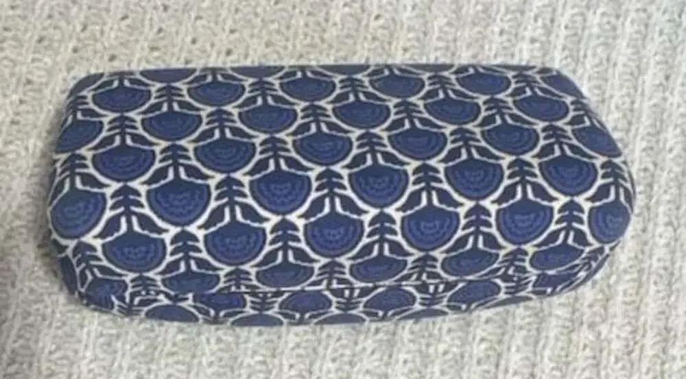 Vera Bradley Sunglasses or Eyeglasses Case, Painted Medallions Blue Gray